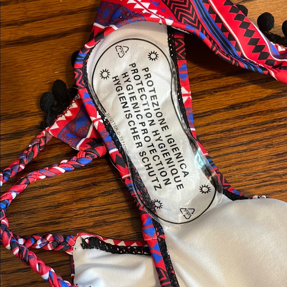 Cupshe Red & Blue Patterned Bikini Bottom - Picture 6 of 6